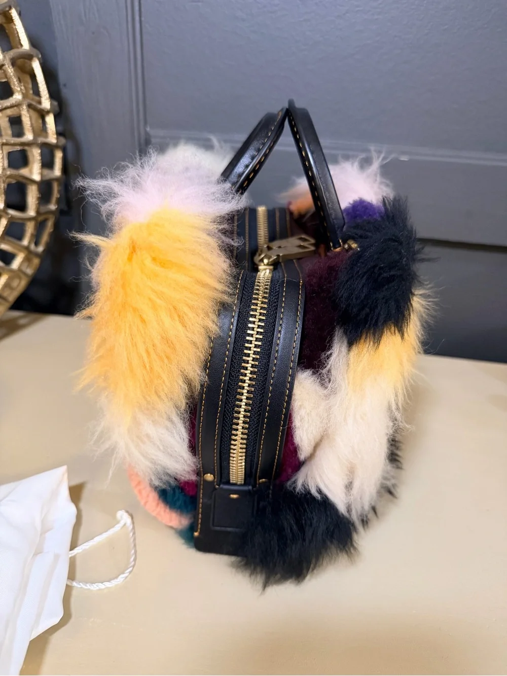 Like New Coach Rogue 20 Patchwork Shearling Bag – Multicolor | Style CN592